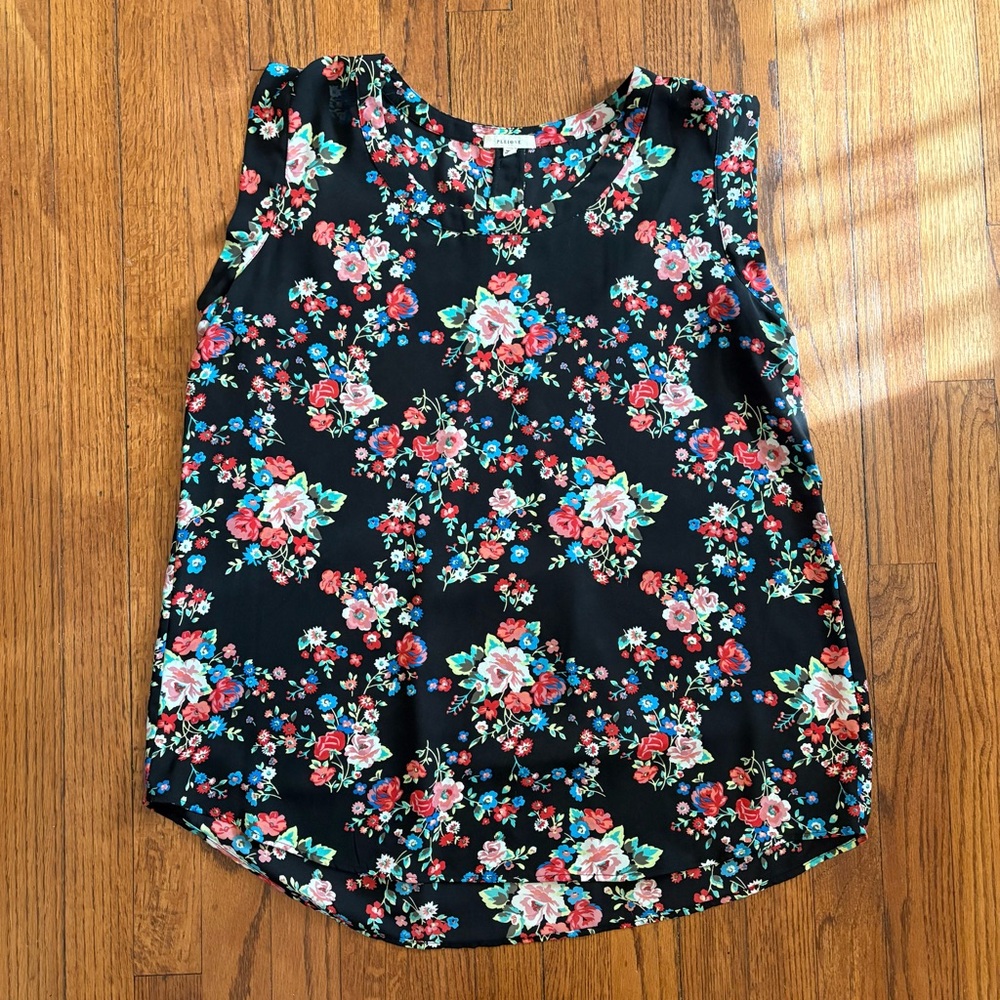 Long Black Floral Blouse